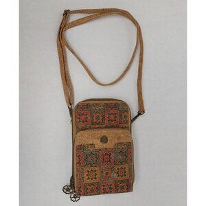 Cork Crossbody Bag Women Small Unique Purse 3 Zip Pockets Phone Case Travel Boho
